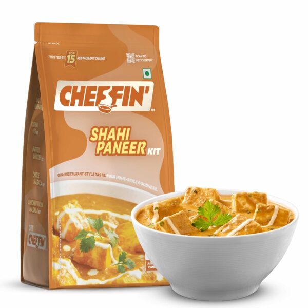 Cheffin' Shahi Paneer Masala – All Natural, No Preservatives | Ready in 10 Minutes | 3-Pouch Cooking Kit | Restaurant Style | Serves 2–3