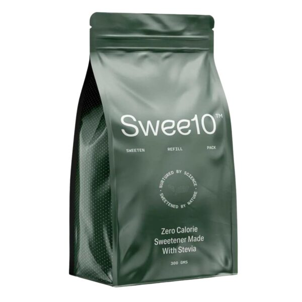 Swee10 Natural Stevia Sweetener 300g – Zero Calorie Sugar-Free Plant-Based Sweetener with No Maltodextrin or Aspartame, No Bitter Aftertaste, Keto & Diabetic Friendly