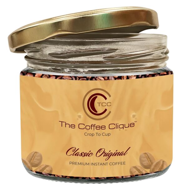 The Coffee Clique Classic Original Instant Coffee – 100g | 100% Pure Arabica | No Chicory, No Additives | Smooth, Rich Flavor | Makes 50 Cups